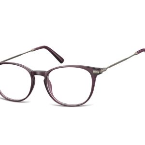 Okulary zerówki korekcyjne optyczne owalne AC3F fioletowe
