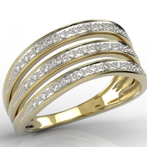 Pierścionek z żółtego złota z brylantami AP-62Z-R