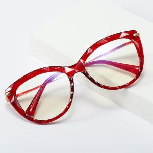 Okulary kocie do komputera damskie z filtrem BLUE Light zerówki 2571-3