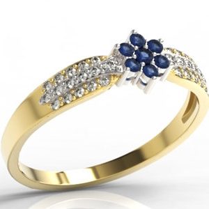 Pierścionek z żółtego i białego złota LP-5828ZB-R-SZA/D