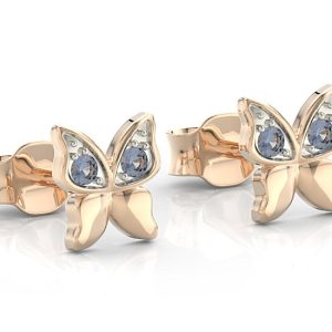 Kolczyki z różowego złota z niebieskimi cyrkoniami BPK-88P-R-C