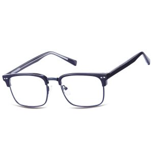 Okulary półramkowe zerówki prostokątne oprawki korekcyjne 878C granatowy