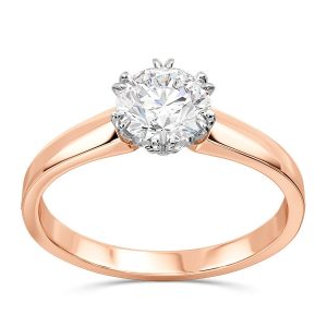 Pierścionek ze złota z brylantem 0,80ct G/Si1, z różowego i białego złota BP-2180PB