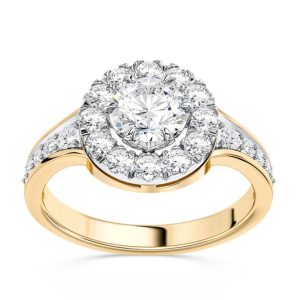 Pierścionek z żółtego i białego złota z brylantami CP-93ZB-R G/Si1