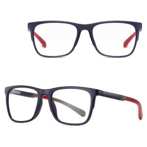 Męskie okulary zerówki z filtrem Blue Light i Antyrefleks do komputera 25170A granat/czerwony