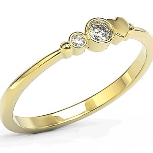 Pierścionek z żółtego złota z brylantami BP-6809Z