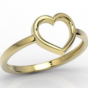 Pierścionek w kształcie serca wykonany z żółtego złota AP-50Z