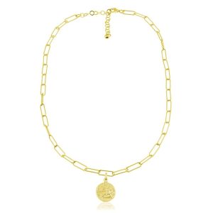 Naszyjnik Antique II z monetą - 24k złocenie