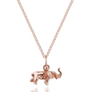 Srebrny naszyjnik Słonik na szczęście - rose gold