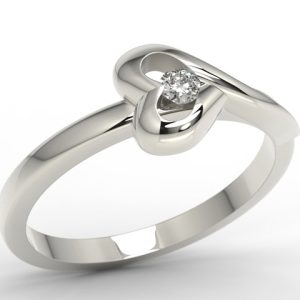 Pierścionek zaręczynowy z białego złota AP1606B z brylantem 0,06 ct
