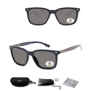 Granatowe prostokątne okulary przeciwsłoneczne z polaryzacją Nerd MP7B