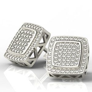 Kolczyki z białego złota z cyrkoniami LPK-64B-C