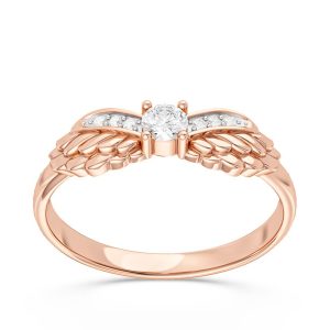 Pierścionek z różowego złota z brylantem CP-62P