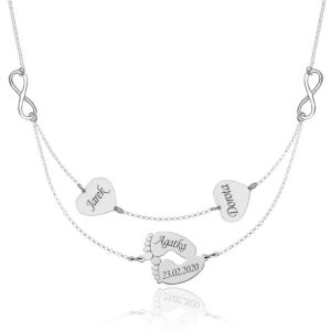 Naszyjnik Mildred II - dla Mamy serce stópki grawer