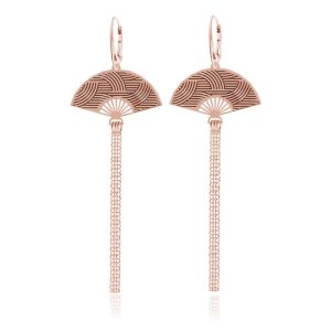 Srebrne Kolczyki Osaka - Wachlarze - rose gold