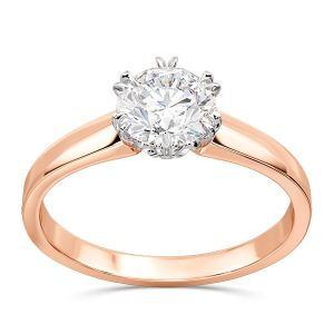 Pierścionek zaręczynowy z brylantem 0,90ct G/Si1 z różowego i białego złota BP-2190PB