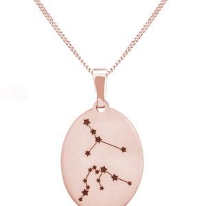 Naszyjnik srebrny dwa znaki zodiaku - rose gold - grawer
