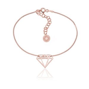 Bransoletka celebrytka diament - rose gold