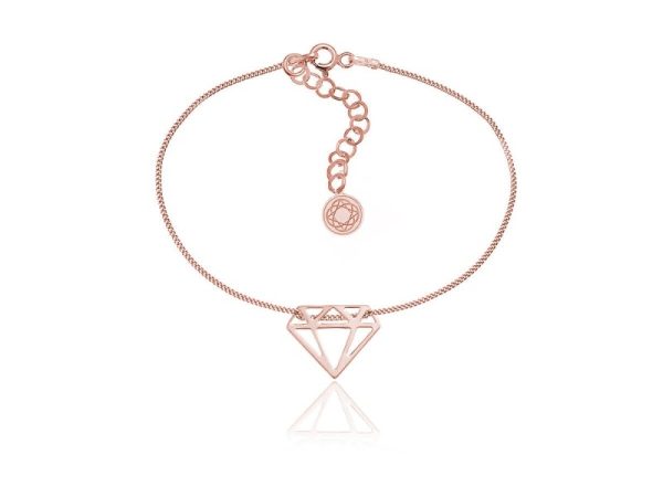 Bransoletka celebrytka diament - rose gold