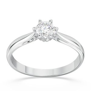 Pierścionek z brylantem certyfikowanym 0,30ct F/VVS1 z białego złota AP-6630B