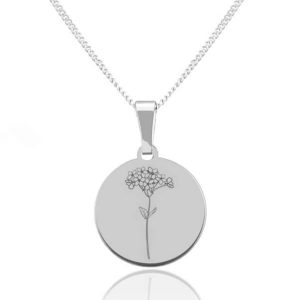 Kwiaty Polskie - Naszyjnik z Niezapominajką - Grawer