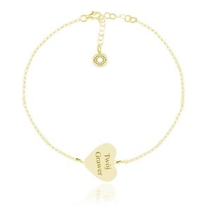 Srebrna bransoletka Izabella II z Serduszkami - 24k złocenie