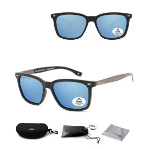 Czarne prostokątne okulary przeciwsłoneczne z polaryzacją lustrzane Nerd MP7C