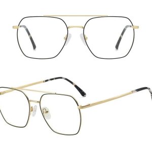 Pilotki złoto czarne okulary zerówki filtr Blue Light do komputera 25104D