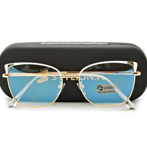 Okulary kocie do komputera damskie z filtrem BLUE Light zerówki 2579-5