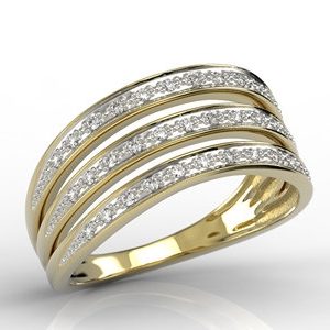 Pierścionek z żółtego złota z cyrkoniami AP-62Z-R