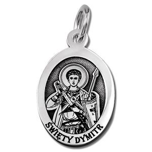 Medalik srebrny z wizerunkiem Św. Dymitra