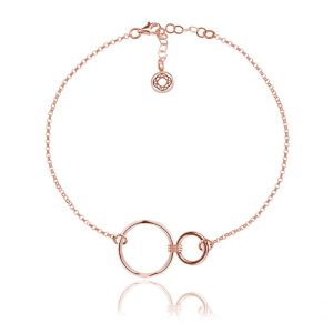 Srebrna bransoletka z kołami Aurelia - rose gold