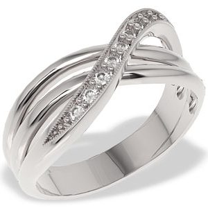 Pierścionek z białego złota z diamentami LP-30B