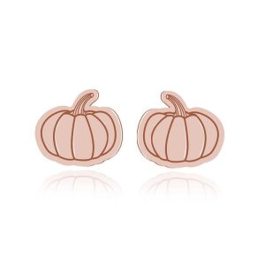 Srebrne kolczyki - Pumpkin - Dynia - rose gold