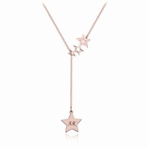 Naszyjnik przekładany Stars - gwiazdki - grawer - rose gold