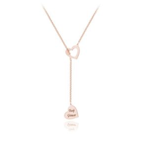 Naszyjnik Suzelle - przekładany Dwa Serca - rose gold - Grawer