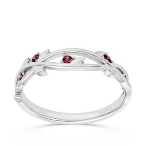 Pierścionek z białego złota z rubinami CP-61B