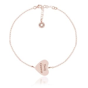 Srebrna bransoletka Izabella II z Serduszkami - rose gold