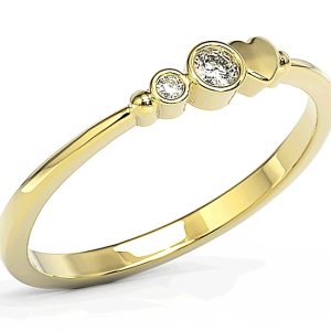 Pierścionek z żółtego złota z brylantami BP-6807Z