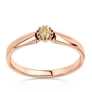 Pierścionek zaręczynowy z różowego złota z cytrynem BP-2110P