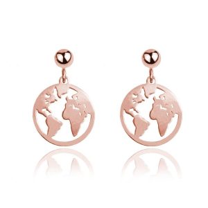 Kolczyki kula ziemska - rose gold