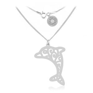 Srebrny naszyjnik Delfin ażurowy