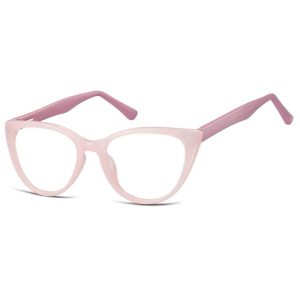 Okulary oprawki optyczne zerówki korekcyjne kocie oczy Sunoptic CP113E różowe