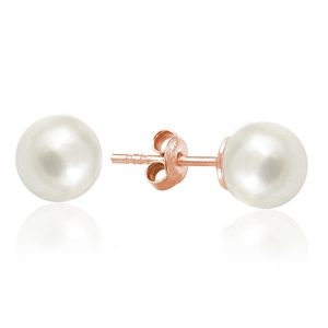 Kolczyki z Perłą Seashell - 8mm - rose gold