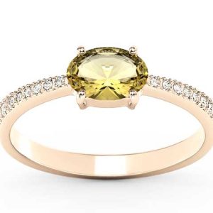 Pierścionek z różowego złota z cytrynem i cyrkoniami BP-58P-C