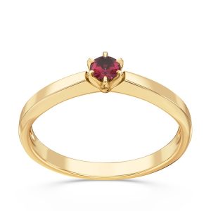 Pierścionek zaręczynowy z żółtego złota z rubinem CP-2410Z