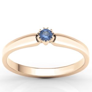 Pierścionek zaręczynowy z różowego złota z szafirem BP-2110P