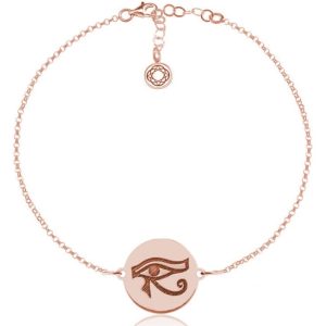 Bransoletka srebrna Oko Horusa - Grawer - rose gold