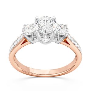 Pierścionek z różowego i białego złota z brylantami CP-31PB-G/Si1-F/VS