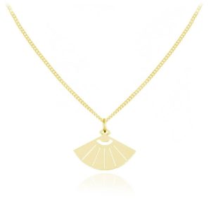 Srebrny Naszyjnik Wachlarzyk S - 24k złocenie